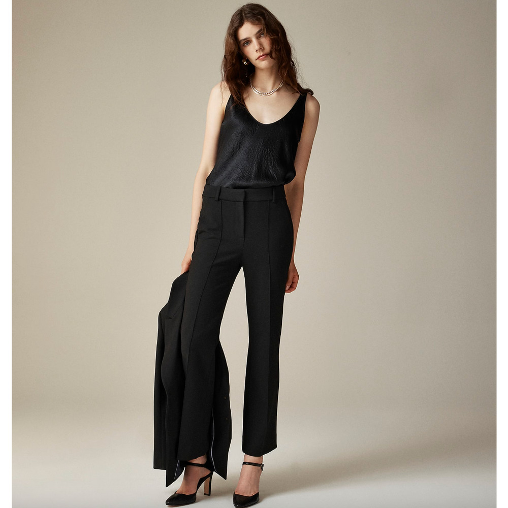 J.Crew Cropped Natalia Pant Four Season Stretch Black High Rise Office US 20 NWT